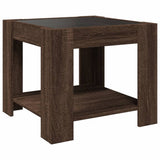 Coffee Table with LED Brown Oak 53x53x45 cm Engineered Wood 847545