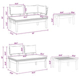 Garden Sofa Set 5 pcs Brown and Cream 3356874