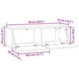 Wall-Mounted TV Cabinet Black 98 x 31 x 30 cm Engineered Wood 898386