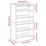 ZNTS Shoe Rack Smoked Oak 60x25x100 cm Engineered Wood 859873