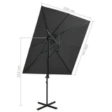 Cantilever Garden Parasol with Double Top Anthracite 250x250 cm 312362