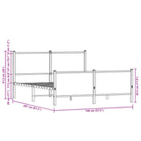 Metal Bed Frame without Mattress Smoked Oak 140x200 cm 3301352