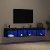 TV Cabinet Set 2 pcs Black oak 80 x 30 x 30 cm Engineered Wood 862205
