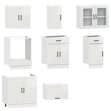8 Piece Kitchen Cabinet Set Lucca High Gloss White Engineered Wood 3314833