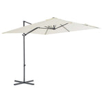 ZNTS Cantilever Garden Parasol with Steel Pole 250x250 cm Sand 44624