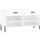 Shoe Bench High Gloss White 102x35x55 cm Engineered Wood 829750