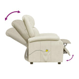 Massage Chair Cream White Faux Leather 340163