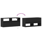 TV Wall Cabinet with LED Lights Black 100x31x45 cm 852335