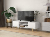 TV Stand Cabinet up to 55 Inches, TV Unit with Storage Shelves and Wood Legs for Living Room, T3398P344142