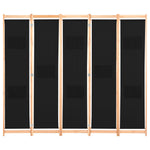 ZNTS 5-Panel Room Divider Black 200x170x4 cm Fabric 248185