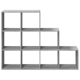 Room Divider Bookcase 3-Tier Grey Sonoma 137.5x29x103.5 cm Engineered Wood 857981