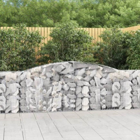 Arched Gabion Baskets 10 pcs 400x30x80/100 cm Galvanised Iron 3146861