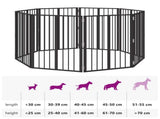Dog Gate 8 pcs Black 60 x 80 cm Galvanised Steel 892017