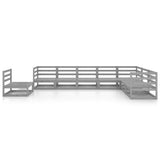 8 Piece Garden Lounge Set Grey Solid Pinewood 3075776