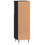 Bathroom Cabinet Black 30x30x100 cm Engineered Wood 831549