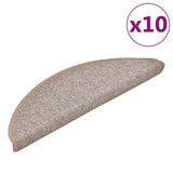 Stair Mats 10 pcs 56x17x3 cm Light Brown Half Round 149739