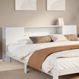 Headboard with Storage White 180 cm Solid Wood Pine 855622