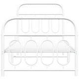 Metal Bed Frame without Mattress with Footboard White 80x200cm 377175