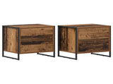 Bedside Table 2 pcs Old Wood 50 x 39.5 x 50 cm Engineered Wood 886687