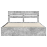 Bed Frame with Headboard Concerte 200 x 200 cm Solid Pine Wood 3411378