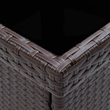 Garden Dining Table Brown Poly Rattan 310552
