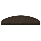 Stair Mats Self-adhesive 30 pcs 65x21x4 cm Dark Brown Half Round Large 3365661