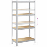 4-Layer Storage Shelves 2 pcs Silver Steel&Engineered Wood 4016933