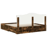 Bed Frame with Drawer Smoked Oak 180 x 200 cm Engineered Wood 3413573