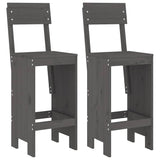 3 Piece Garden Bar Set Grey Solid Wood Pine 3157795