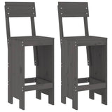 3 Piece Garden Bar Set Grey Solid Wood Pine 3157795