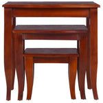 ZNTS Nesting Side Tables 3 pcs Classical Brown Solid Wood Mahogany 337856