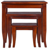ZNTS Nesting Side Tables 3 pcs Classical Brown Solid Wood Mahogany 337856