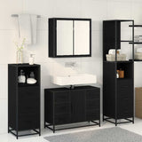Bathroom Furniture Set 3 pcs Black Oak Engineered Wood 3402565