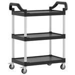 3-Tier Trolley Black 81x41x92 cm Aluminium 30320