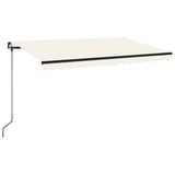 Manual Retractable Awning with LED 400x350 cm Cream 3069182