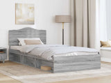 Bed Frame Grey Sonoma 100 x 200 cm Solid Pine Wood 3413349