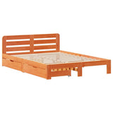 Bed Frame without Mattress Wax Brown 120x190 cm Small Double Solid Wood Pine 3309868