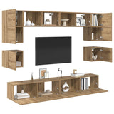 TV Cabinet Set Wall-mounted 8 pcs Artisan Oak Engineered Wood 3393323