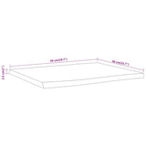 Table Top 50x40x2,5 cm Rectangular Solid Wood Acacia Live Edge 370607