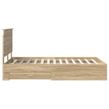 Bed Frame with Drawer Sonoma Oak 135 x 190 cm Engineered Wood 3409660