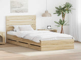 Bed Frame with Drawer Sonoma Oak 90 x 200 cm Engineer Wood 3411859