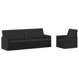 Sofa Set 2 pcs Black Fabric 3433178