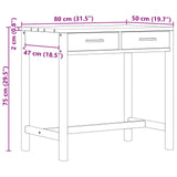 Desk with Drawers Natural Solid Teak Wood 80 x 50 x 75 cm 42026903