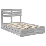 Storage Bed Grey Sonoma 135 x 190 cm Engineered Wood 3411578