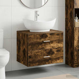 Bathroom Furniture Set Smoked Oak Engineered Wood 3404402