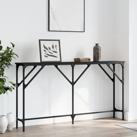 ZNTS Console Table Black 140x23x75 cm Engineered Wood 837772