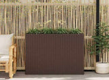 Garden Raised Bed with 4 Pots Poly Rattan Brown 41085