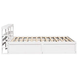 Bed Frame with Headboard White 140x190 cm Solid Wood Pine 3306355