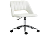 Armless Velvet-Feel Office Chair - Cream White T3398P340988