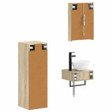 Bathroom Cabinet Set 4 pcs Sonoma Oak 43 x 11.5 x 60.5 cm 3407377